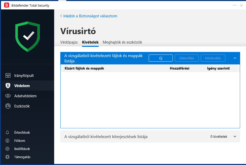 BitDefender Total Security 2020: Vírusírtó beállításai