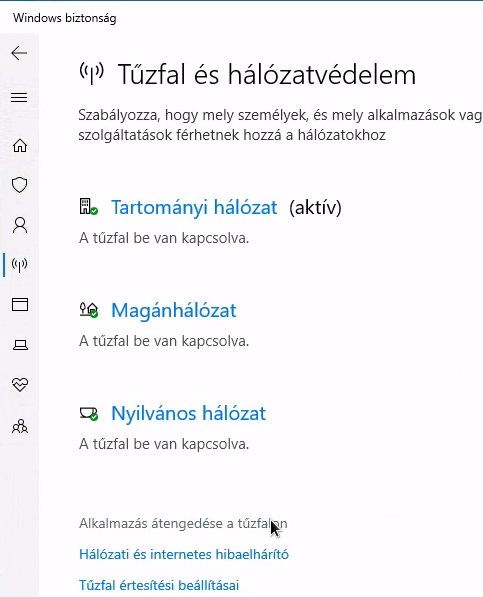 Tűzfal és hálózatvédelem: Alkalmazás átengedése a tűzfalon