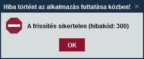 Hibakód: 300