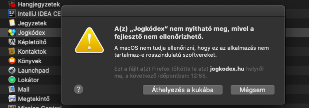 Fejlesztő nem ellenőrizhető ablak