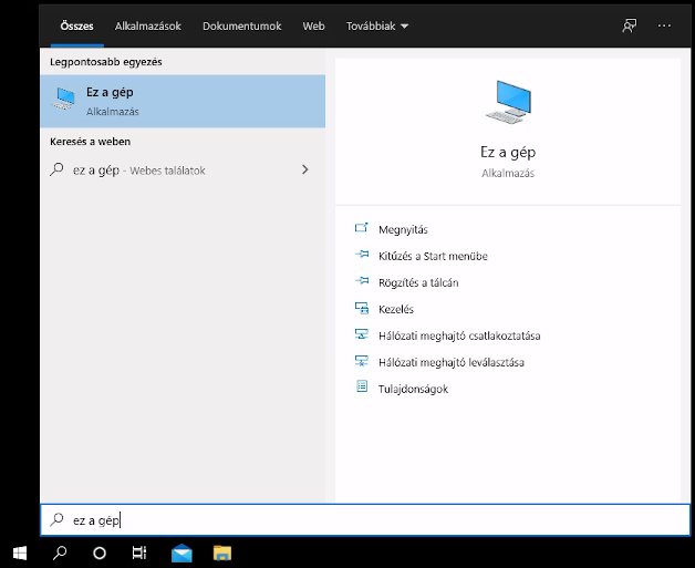 Windows Ez a gép ablakának megnyitása